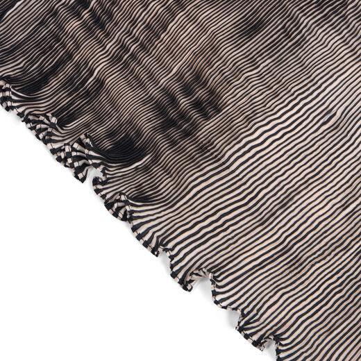 Black shibori crinkle silk scarf