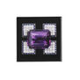 A square black magnet featuring a diamond brooch with a large rectangular purple amethyst at its centre