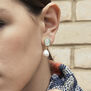 Pearl and porcelain cameo drop earrings by Vintouch