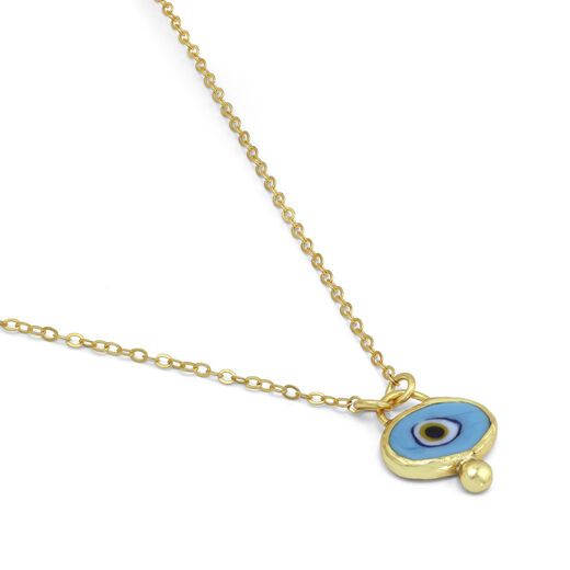 Blue evil eye necklace by Ottoman Hands