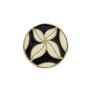 Gold plated brass button finish with black and white enamel paint