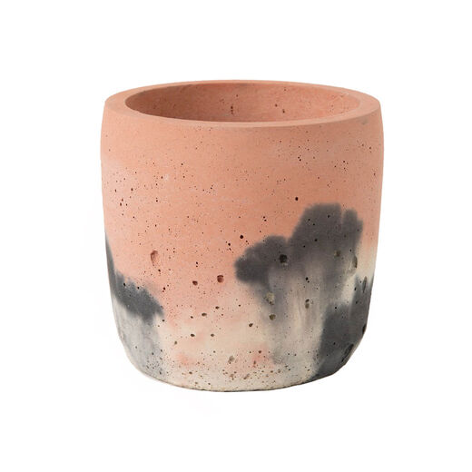 Blush & charcoal concrete plant pot
