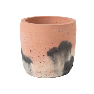 Blush & charcoal concrete plant pot