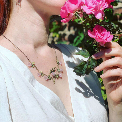 Blushing rose necklace by Michael Michaud
