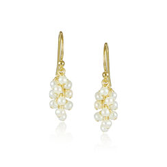 Pearl cluster hook earrings by Mounir