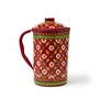 Decorative red floral pitcher