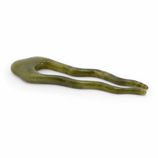 Wavy green hair pin