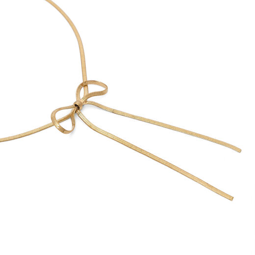 Herringbone bow tie choker necklace