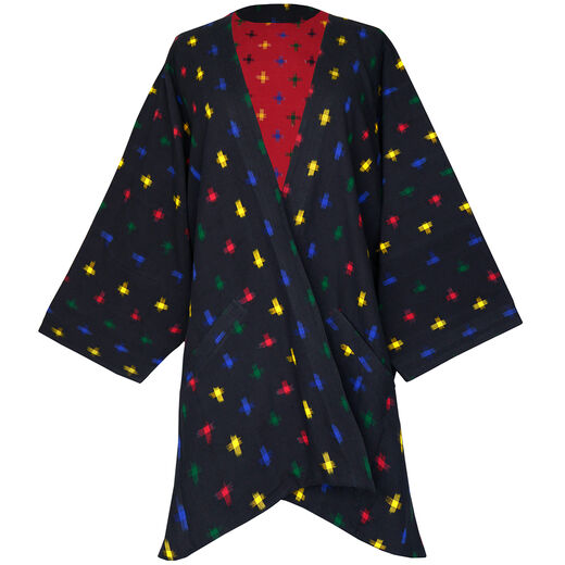 Reversible black ikat jacket