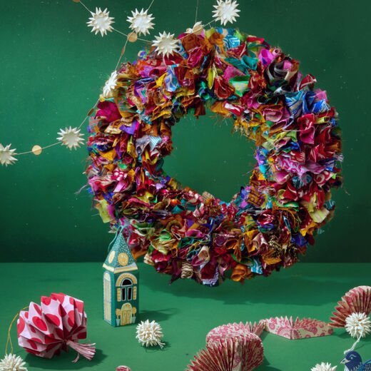 Sari offcut wreath