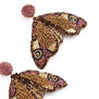 Moth beadwork earrings by Olivia Dar