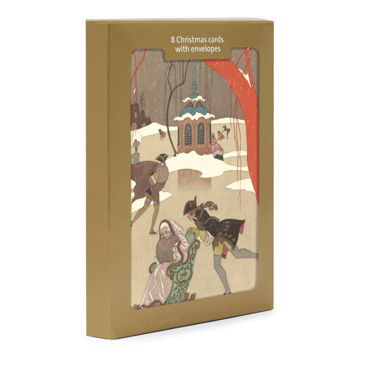 Ice skaters Christmas cards (pack of 8)