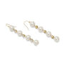 Cotton pearl and crystal drop earrings by Anq