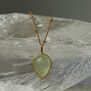 Prehnite leaf pendant necklace by Mirabelle