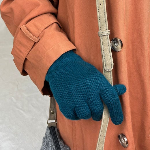Teal merino gloves