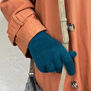 Teal merino gloves