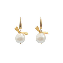 Dragonfly large pearl earrings by Fotini Liami