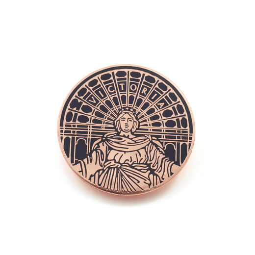 Queen Victoria frieze enamel badge