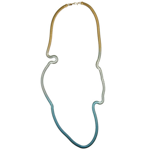 Gold and green gradient long necklace by Sarah Cavender