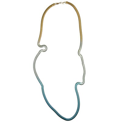 Gold and green gradient long necklace by Sarah Cavender
