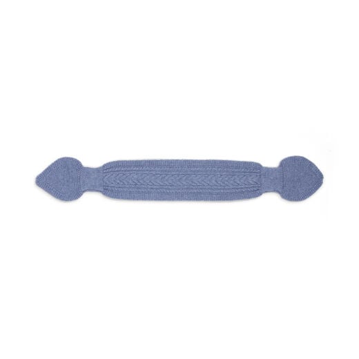 Blue short pull-through wool scarf