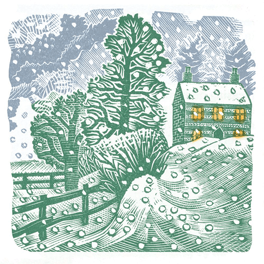 Eric Ravilious Winter Village Christmas cards (pack of 12)