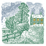 Eric Ravilious Winter Village Christmas cards (pack of 12)