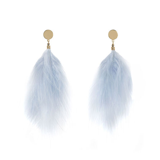 Blue feather earrings