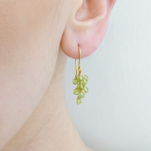 Peridot bunch hook earrings by Mounir