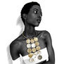 Circle drop collar necklace by Adele Dejak