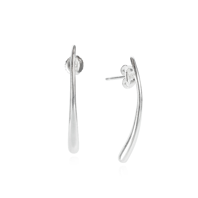 Silver teardrop earrings by Mounir