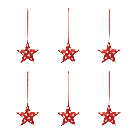 Polka dot paper stars (set of 6)