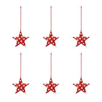 Polka dot paper stars (set of 6)