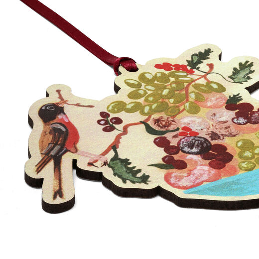 V&A fruit bowl wooden Christmas decoration by Polly Fern