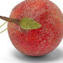 Glass peach Christmas decoration