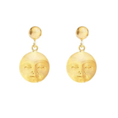 Moon face stud earrings by Ottoman Hands