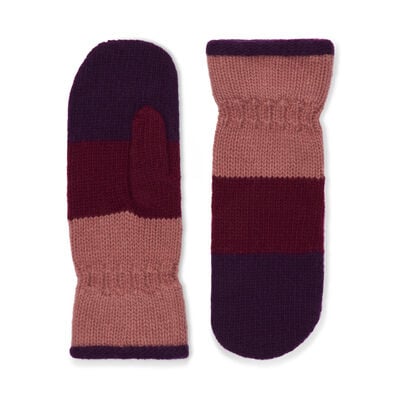 Pink and purple cashmere merino mittens