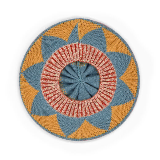 Powder blue pattern wool beret