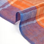 Madras check orange wool scarf
