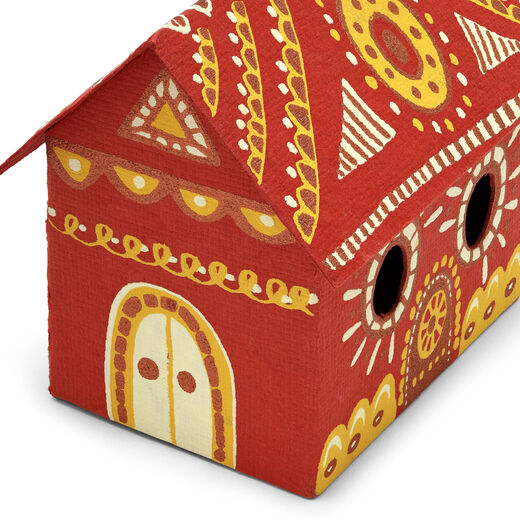 Red paper house decoration