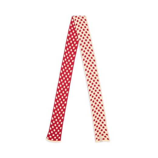 Red and white dotty cotton scarf