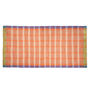 Madras check orange wool scarf