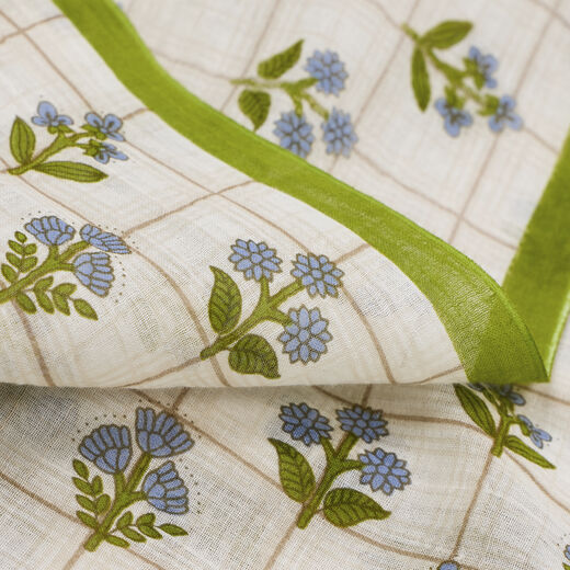 Blue forget-me-not cotton scarf