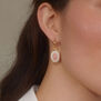 Porcelain cameo rose hoop earrings by Vintouch
