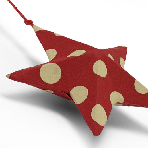 Polka dot paper stars (set of 6)