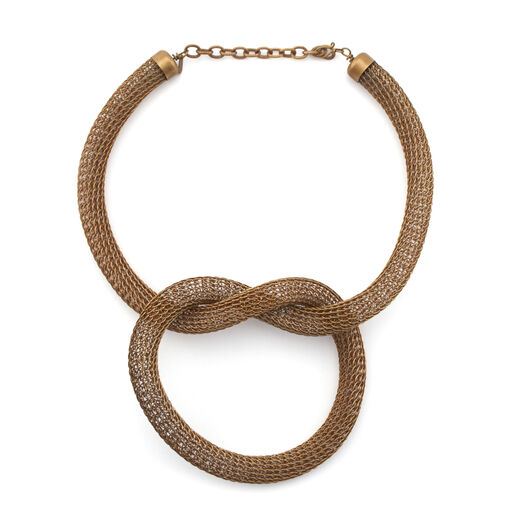 Antique brass woven necklace by Sarah Cavender