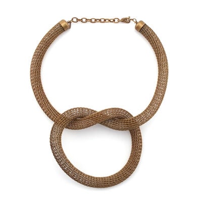 Antique brass woven necklace by Sarah Cavender
