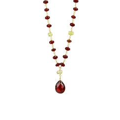 Garnet and lemon quartz necklace by Mounir
