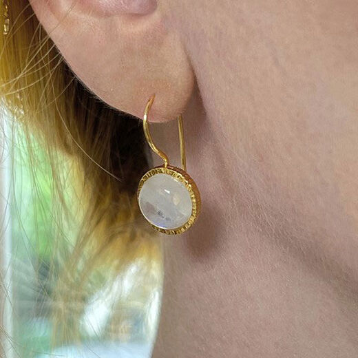 Moonstone hook earrings by Mirabelle