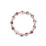 Pink flowers ceramic bead bracelet